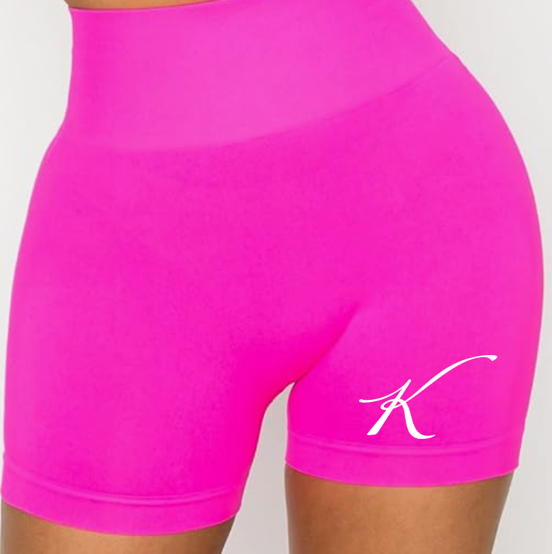 Pink High Waisted Bike Shorts