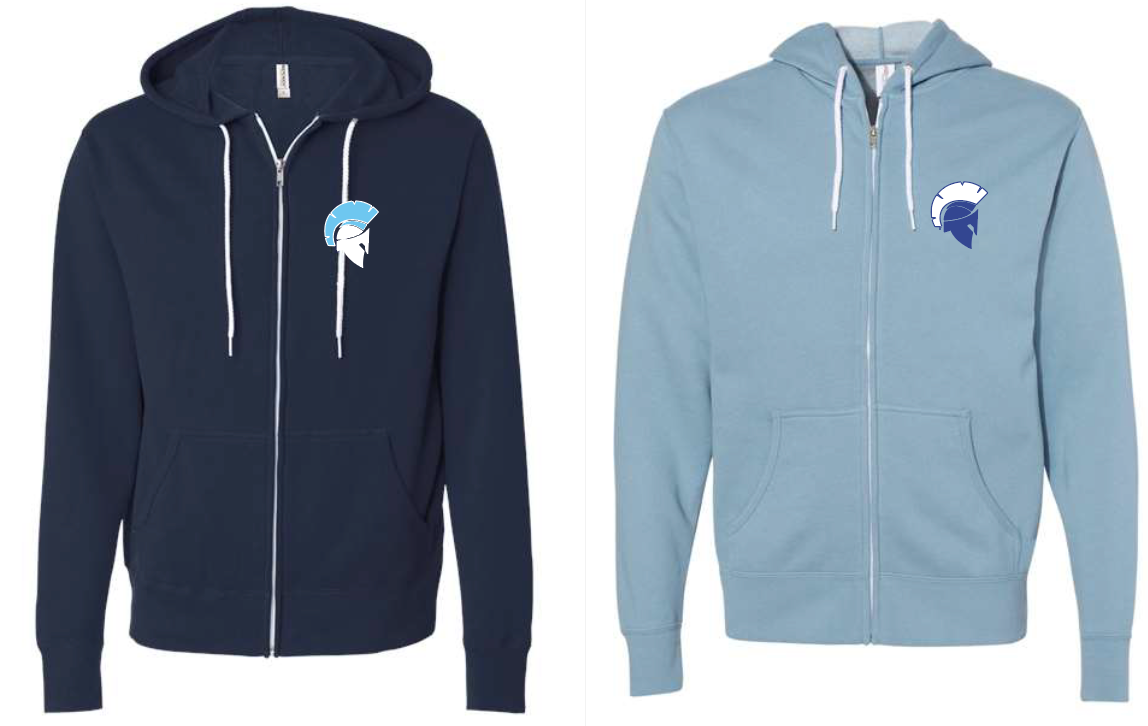 Unisex Lightweight Full-Zip Hooded Sweatshirt