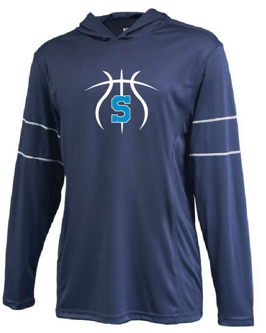Navy Hooded Shooting Shirt- FRONT 1
