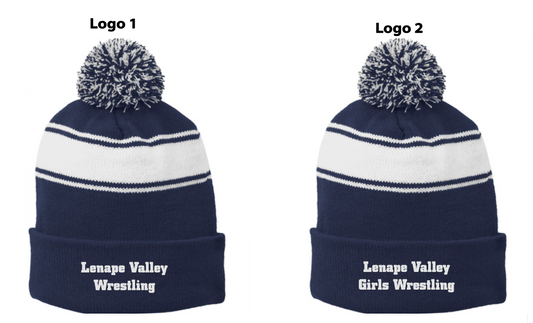 Sport-Tek® Stripe Pom Pom Beanie