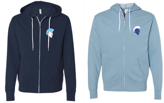 Unisex Lightweight Full-Zip Hooded Sweatshirt