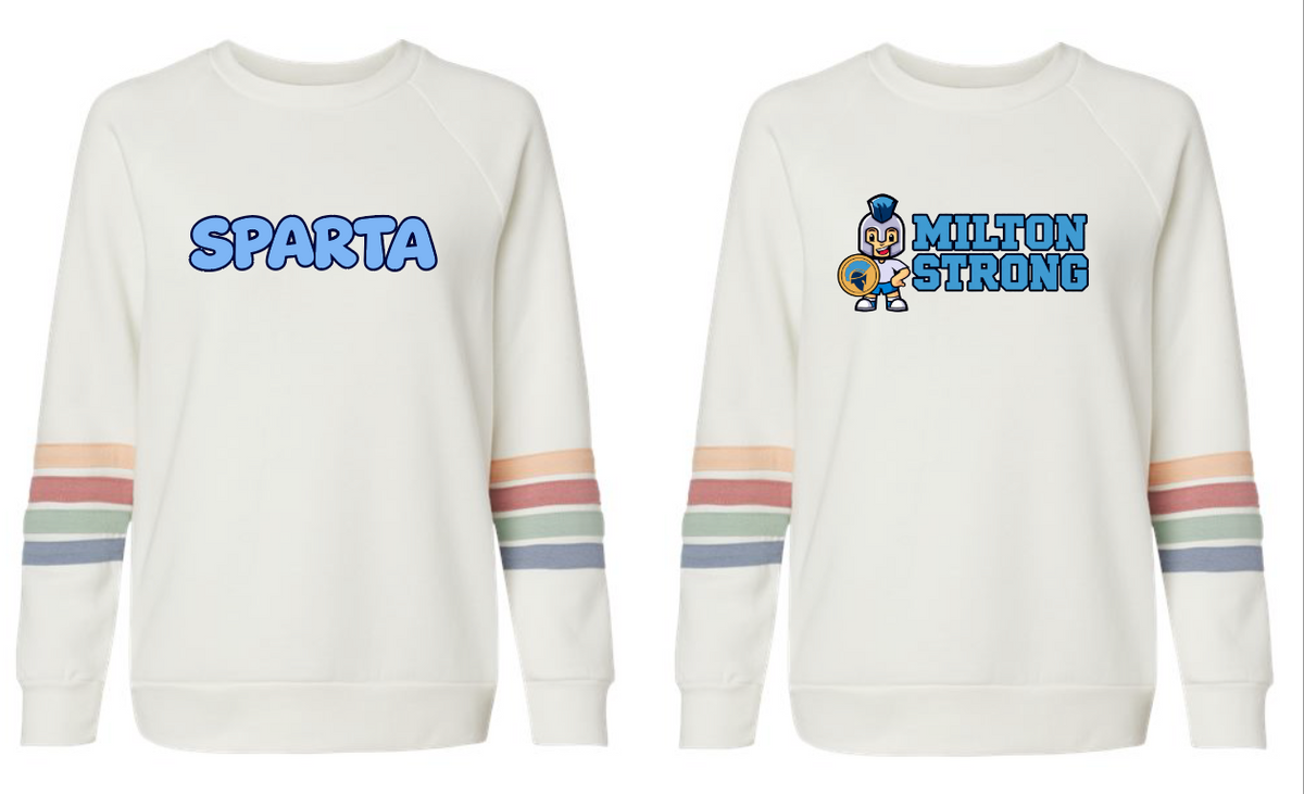 Women's Striped Sleeves Crewneck Sweatshirt