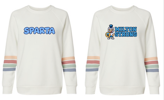 Women's Striped Sleeves Crewneck Sweatshirt
